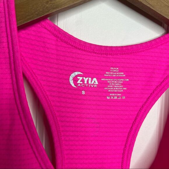 ZYIA Active Bright Pink Seamless Racerback Tank Top Size Small - Picture 3 of 6